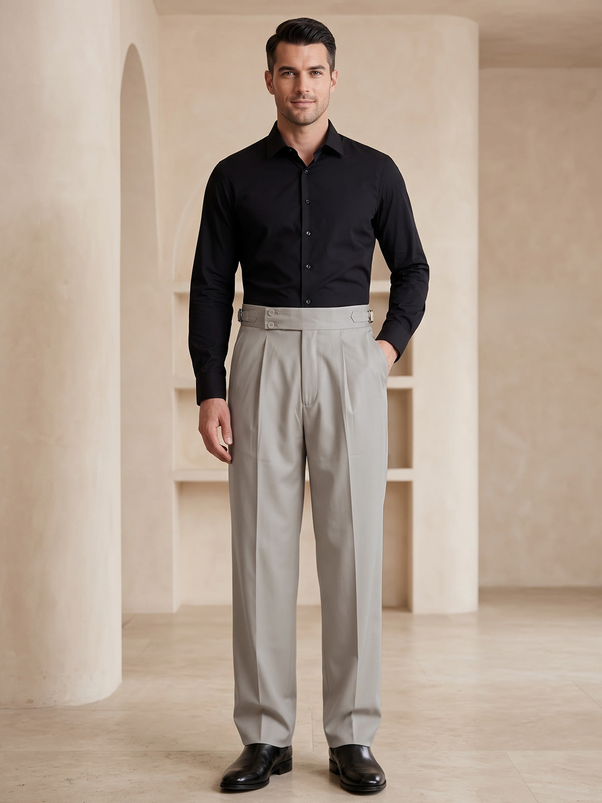 Beige Imported Straight Fit Gurkha Pant (FDT-447)