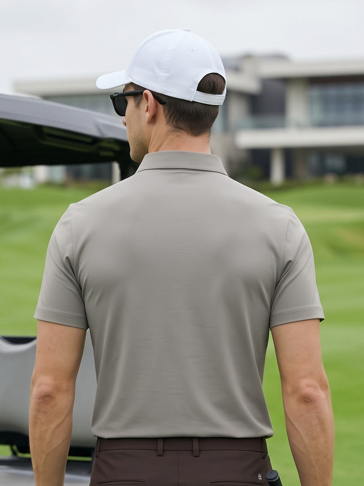 Beige Nylon Spandex Polo (POLO-1335)