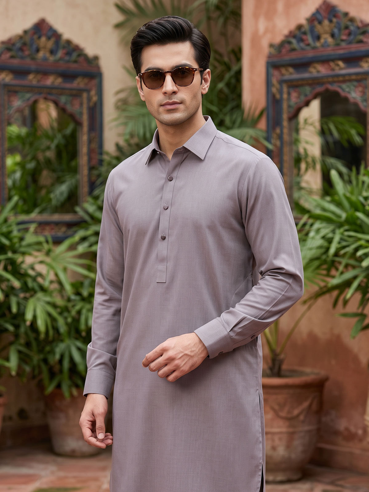 Beige Designer Shalwar Kameez (SK-726)