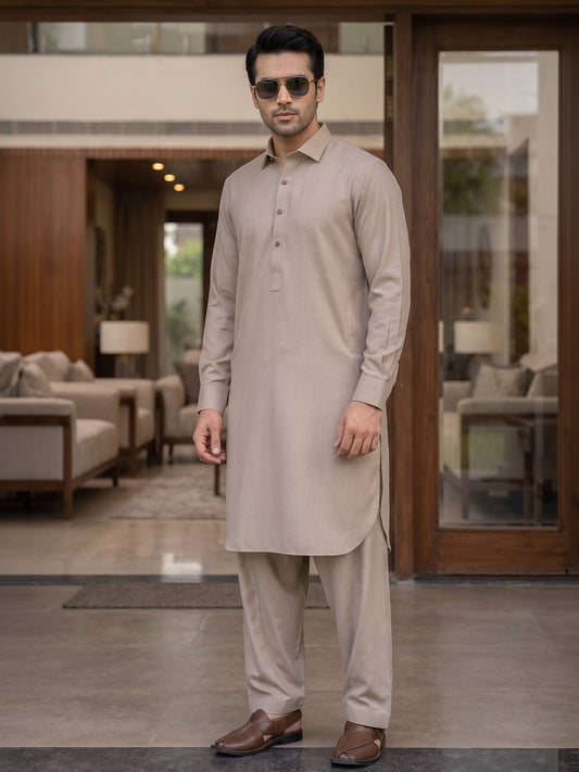 Beige Designer Shalwar Kameez (SK-741)