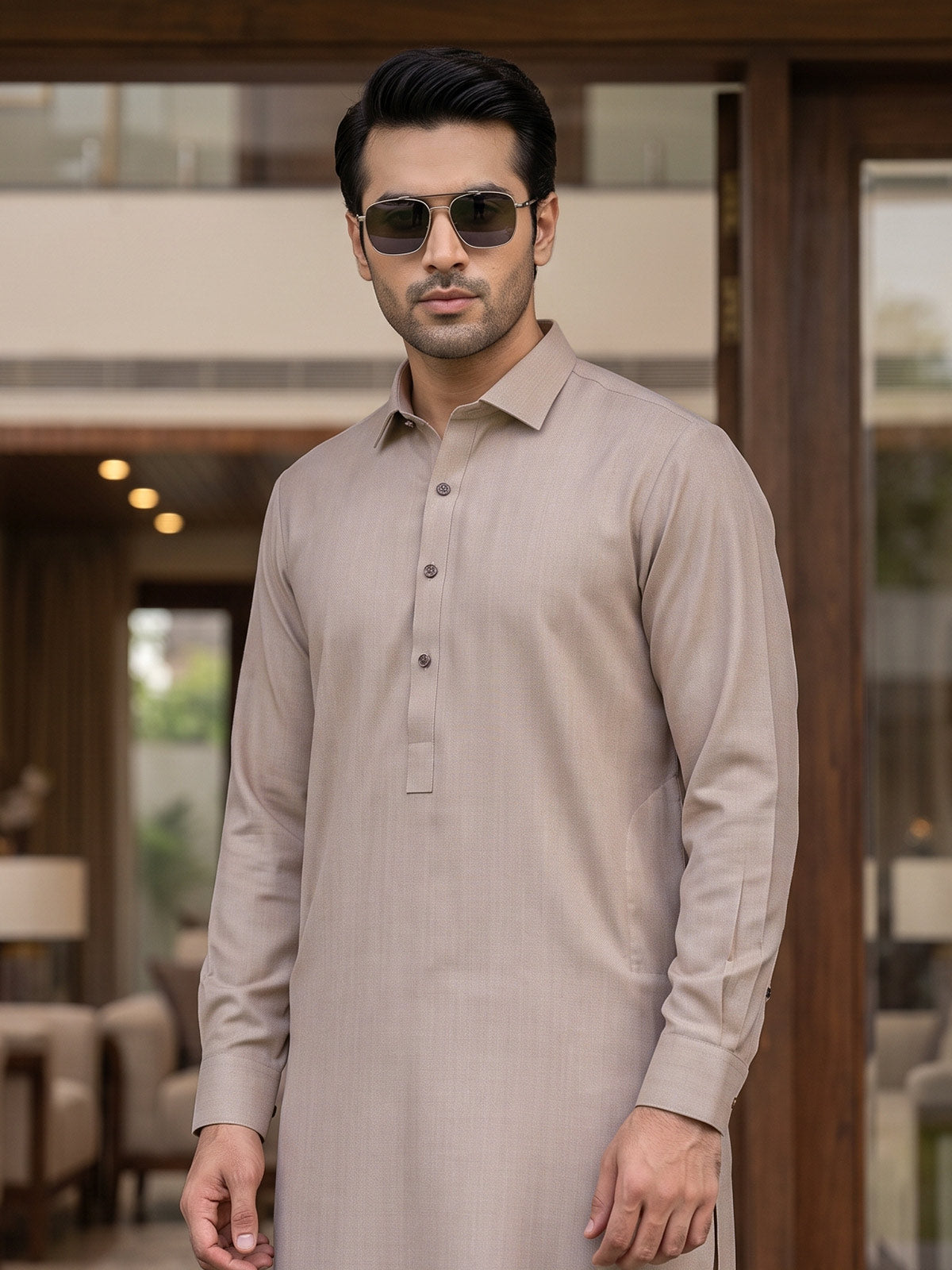 Beige Designer Shalwar Kameez (SK-741)