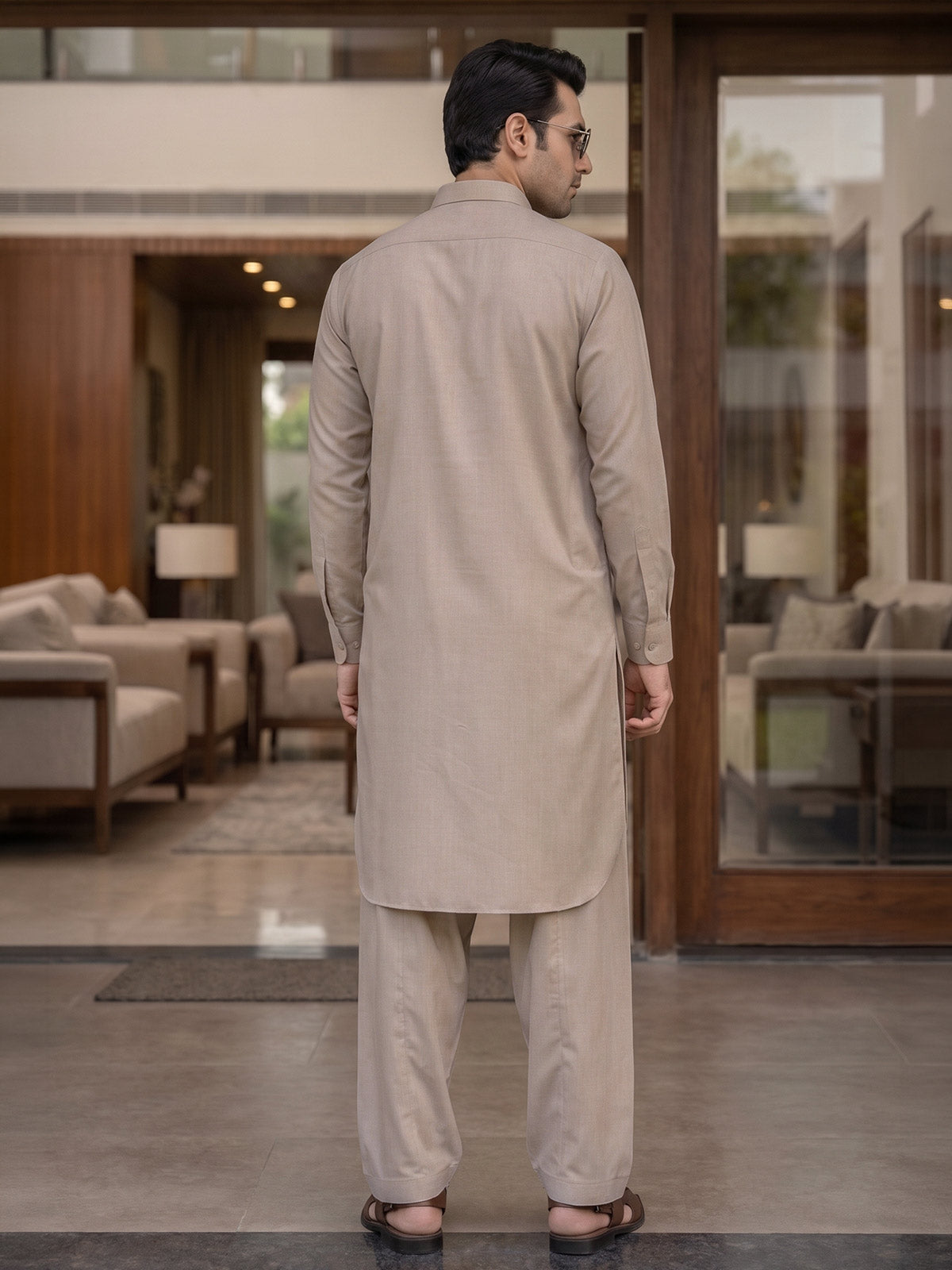Beige Designer Shalwar Kameez (SK-741)