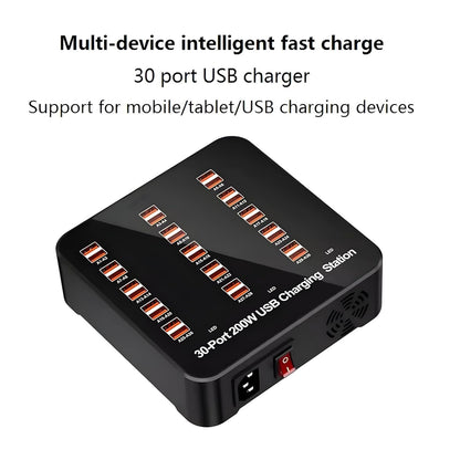 30 Port 200w Usb Fast Charging Station